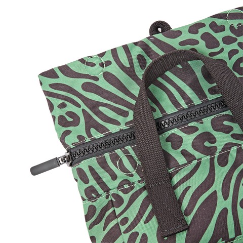 Roka Canfield B Small Mixed Animal Artichoke Recycled Canvas Roll-top Backpack