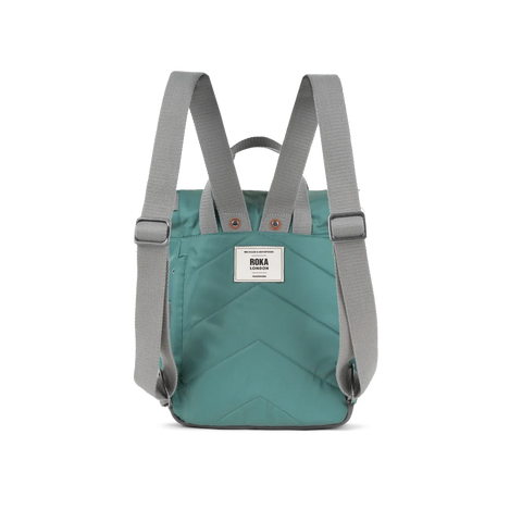 Roka Canfield B Small Sage Recycled Nylon Roll-top Backpack