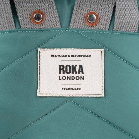 Roka Canfield B Small Sage Recycled Nylon Roll-top Backpack