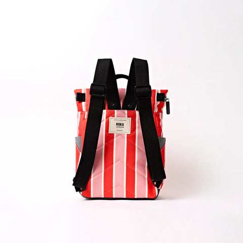 Roka Canfield B Small Seaside Stripe Recycled Canvas Roll-top Backpack