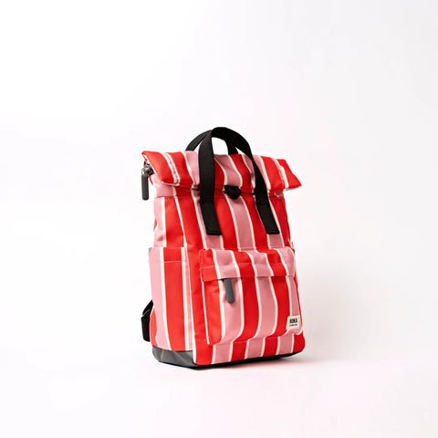 Roka Canfield B Small Seaside Stripe Recycled Canvas Roll-top Backpack