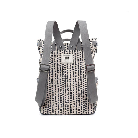 Roka Canfield B Small Linear Dot Recycled Canvas Roll-top Backpack