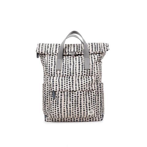 Roka Canfield B Small Linear Dot Recycled Canvas Roll-top Backpack