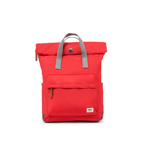 Roka Canfield B Medium Chilli Oil Recycled Nylon Roll-top Backpack