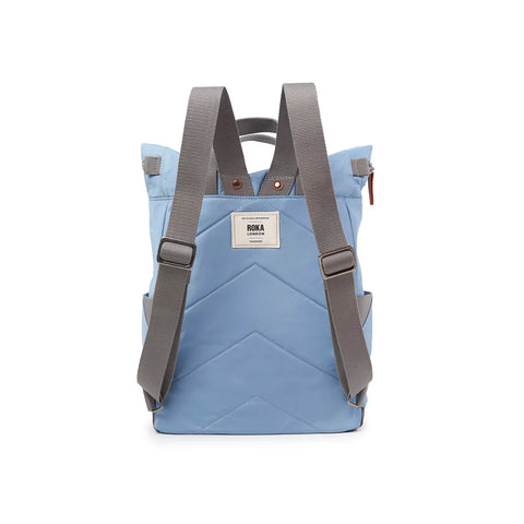 Roka Canfield B Small Retro Blue Recycled Nylon Roll-top Backpack