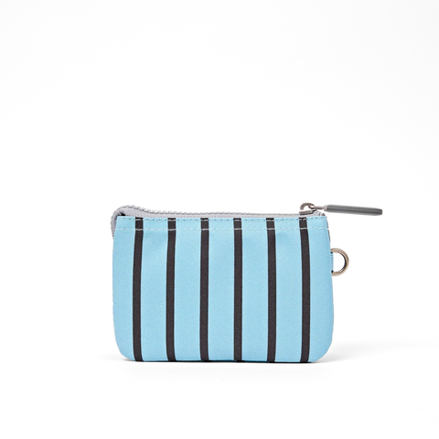 Roka Carnaby Small Blue Stripe Canvas Wallet