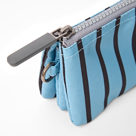 Roka Carnaby Small Blue Stripe Canvas Wallet