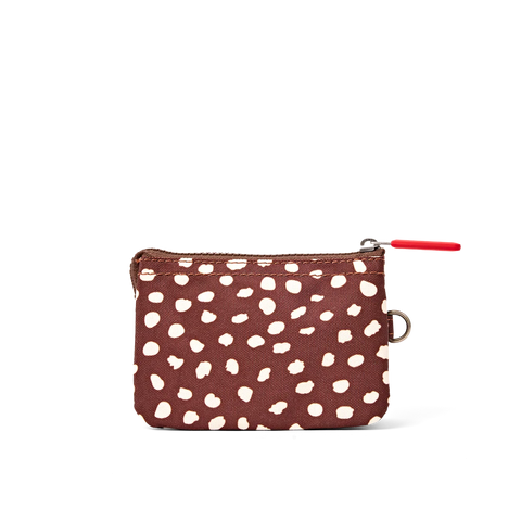 Roka Carnaby Small Brown Dot Canvas Wallet