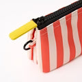 Roka Carnaby Small Coral Stripe Canvas Wallet