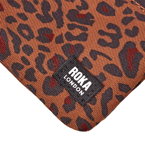 Roka Carnaby Small Mini Leopard Canvas Wallet