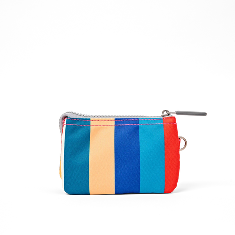 Roka Carnaby Small Wide Multi Stripe Canvas Wallet
