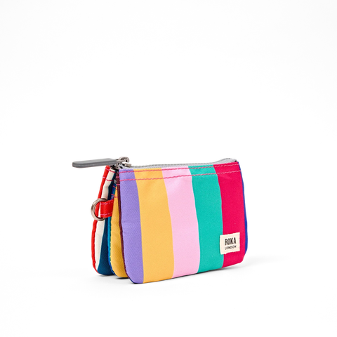 Roka Carnaby Small Wide Multi Stripe Canvas Wallet