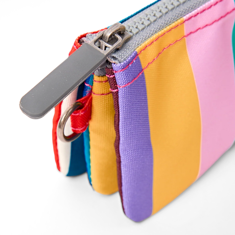 Roka Carnaby Small Wide Multi Stripe Canvas Wallet