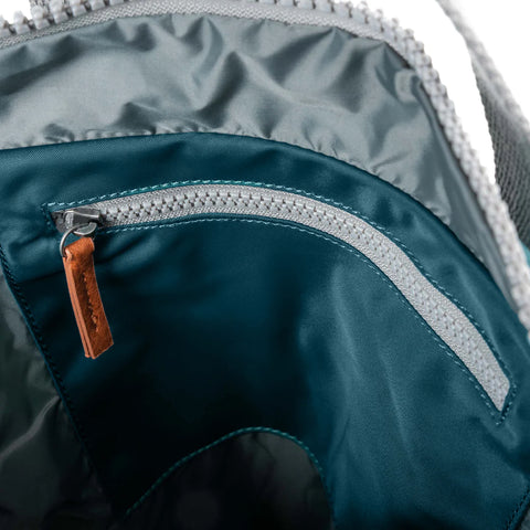Roka Canfield B Medium Teal Recycled Nylon Roll-top Backpack