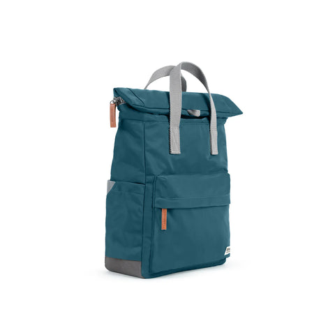 Roka Canfield B Medium Teal Recycled Nylon Roll-top Backpack
