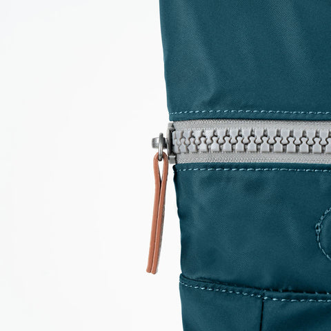 Roka Canfield B Medium Teal Recycled Nylon Roll-top Backpack