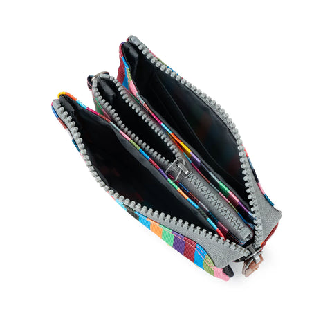 Roka Carnaby Multi Stripe Recycled Canvas Wallet