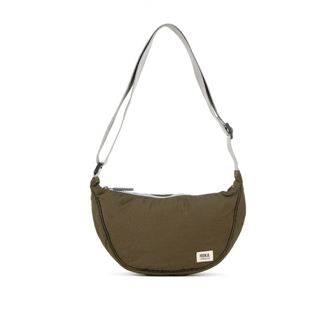 Roka Farringdon Moss Taslon Half Moon Bag