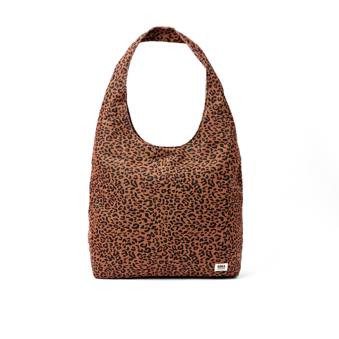 Roka Hoxton Large Mini Leopard Cotton Canvas Shoulder Bag