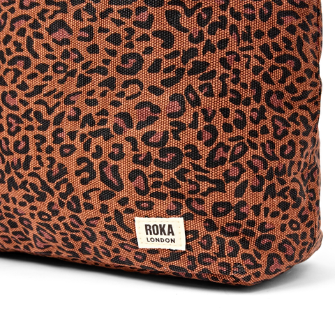 Roka Hoxton Large Mini Leopard Cotton Canvas Shoulder Bag