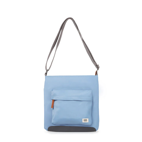 Roka Kennington B Medium Retro Blue Recycled Canvas Cross Body Bag