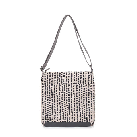 Roka Kennington B Medium Linear Dot Recycled Canvas Cross Body Bag