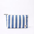 Roka Maida Vale Medium Pouch Denim Stripe Cotton Canvas