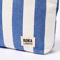Roka Maida Vale Medium Pouch Denim Stripe Cotton Canvas
