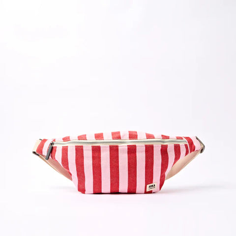 Roka Mill Hill Strawberry Stripe Recycled Canvas Crossbody Bum Bag