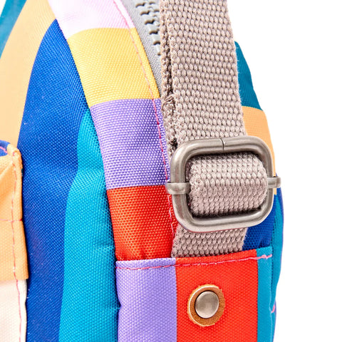 Roka Paddington B Wide Multi Stripe  Recycled Canvas Cross Body Bag