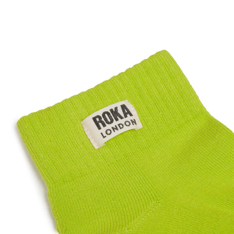 Roka Wembley Online Lime Womens Organic Cotton Super Comfy Stylish Socks
