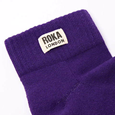 Roka Wembley Purple Womens Organic Cotton Super Comfy Stylish Socks