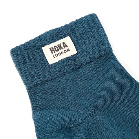 Roka Wembley Lagoon Blue Womens Organic Cotton Super Comfy Stylish Socks