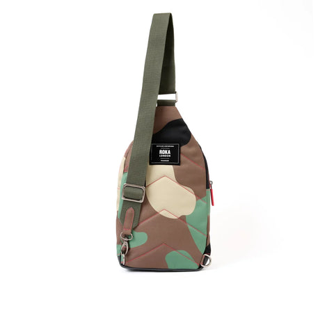 Roka Willesden B Large Sling Vintage Camo Recycled Canvas Cross Body Bag