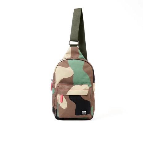 Roka Willesden B Large Sling Vintage Camo Recycled Canvas Cross Body Bag