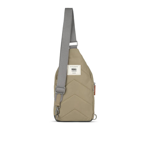 Roka Willesden B Large Taupe Recycled Canvas Cross Body Bag
