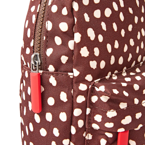 Roka Willesden B Large Sling Brown Dot Recycled Canvas Cross Body Bag