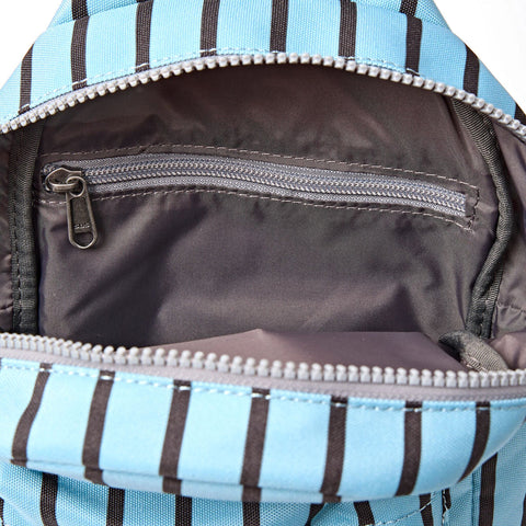 Roka Willesden B Large Sling Blue Stripe Recycled Nylon Cross Body Bag
