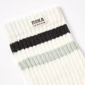 Roka Windsor Black/Mist Mens Organic Cotton Super Comfy Stylish Stripe Crew Socks