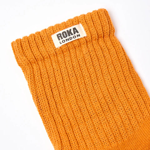 Roka Windsor Burnt Orange Mens Organic Cotton Super Comfy Stylish Crew Socks