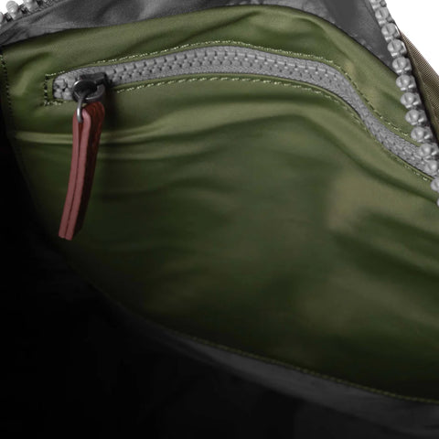 Roka Canfield B Small Avocado Recycled Nylon Roll-top Backpack