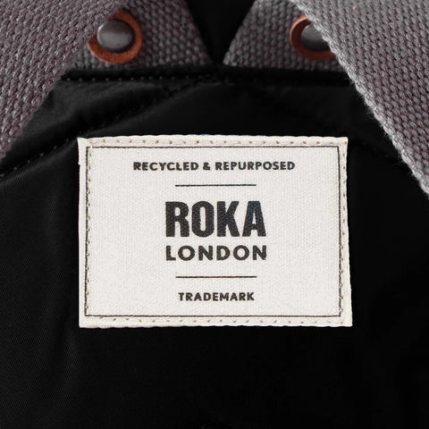 Roka Canfield B Medium Black Recycled Nylon Roll-top Backpack