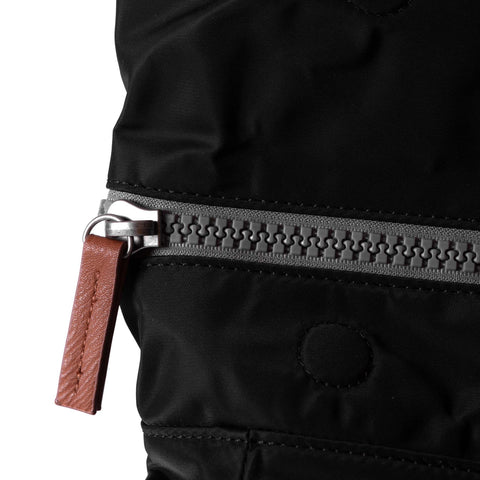 Roka Canfield B Medium Black Recycled Nylon Roll-top Backpack