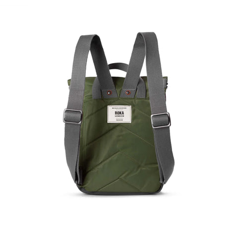 Roka Canfield B Small Avocado Recycled Nylon Roll-top Backpack