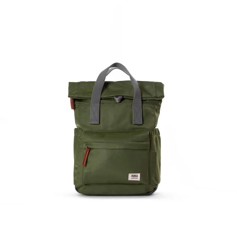 Roka Canfield B Small Avocado Recycled Nylon Roll-top Backpack