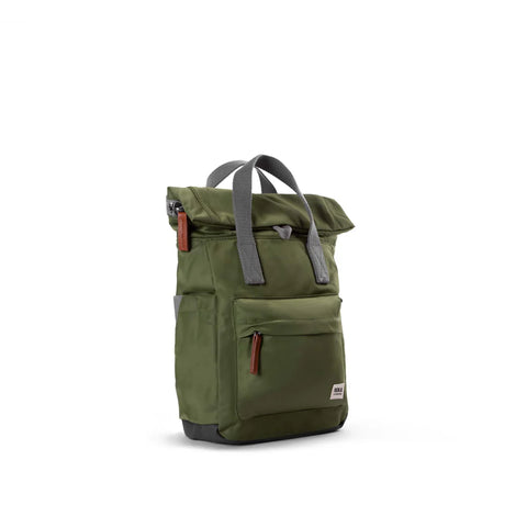 Roka Canfield B Small Avocado Recycled Nylon Roll-top Backpack
