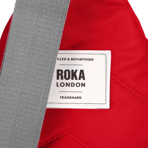 Roka Willesden B Large Sling Cranberry Recycled Nylon Cross Body Bag