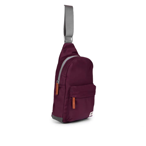 Roka Willesden B Large Plum Recycled Canvas Cross Body Bag