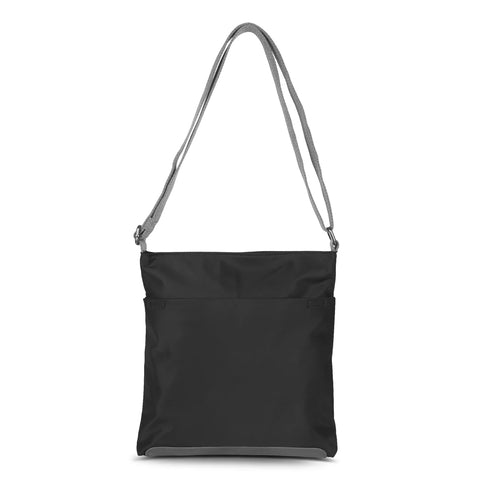 Roka Kennington B Medium Black Recycled Canvas Cross Body Bag
