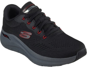 Skechers 232700/BKRD Black/Red Arch Fit 2.0 Mens Casual Comfort Lace Up Trainers